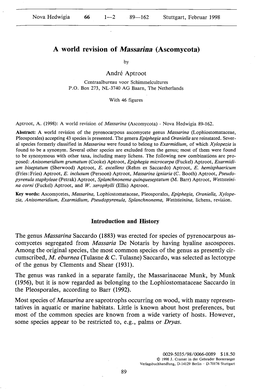 A World Revision of Massarina (Ascomycota)