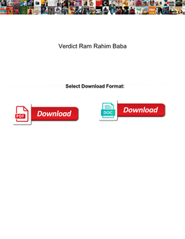 Verdict Ram Rahim Baba