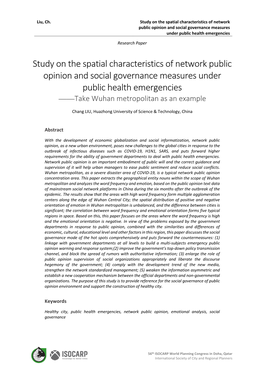 Study on the Spatial Characteristics of Network Public Opinion and Social Governance Measures Under Public Health Emergencies