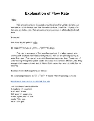 Explanation of Flow Rate