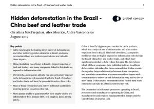 Hidden Deforestation in the Brazil - China Beef and Leather Trade 1