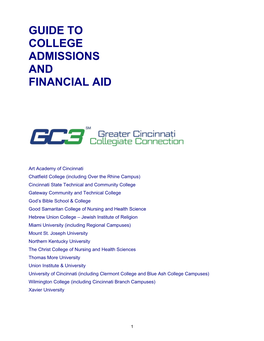 Guide to College Admissions and Financial Aid