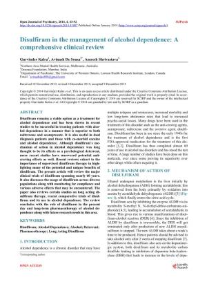 Disulfiram in the Management of Alcohol Dependence: a Comprehensive Clinical Review