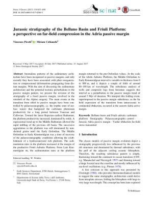 Jurassic Stratigraphy of the Belluno Basin and Friuli Platform: a Perspective on Far-ﬁeld Compression in the Adria Passive Margin