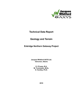 Technical Data Report Geology and Terrain
