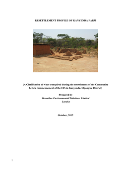 1 RESETTLEMENT PROFILE of KANYENDA FARM (A Clarification