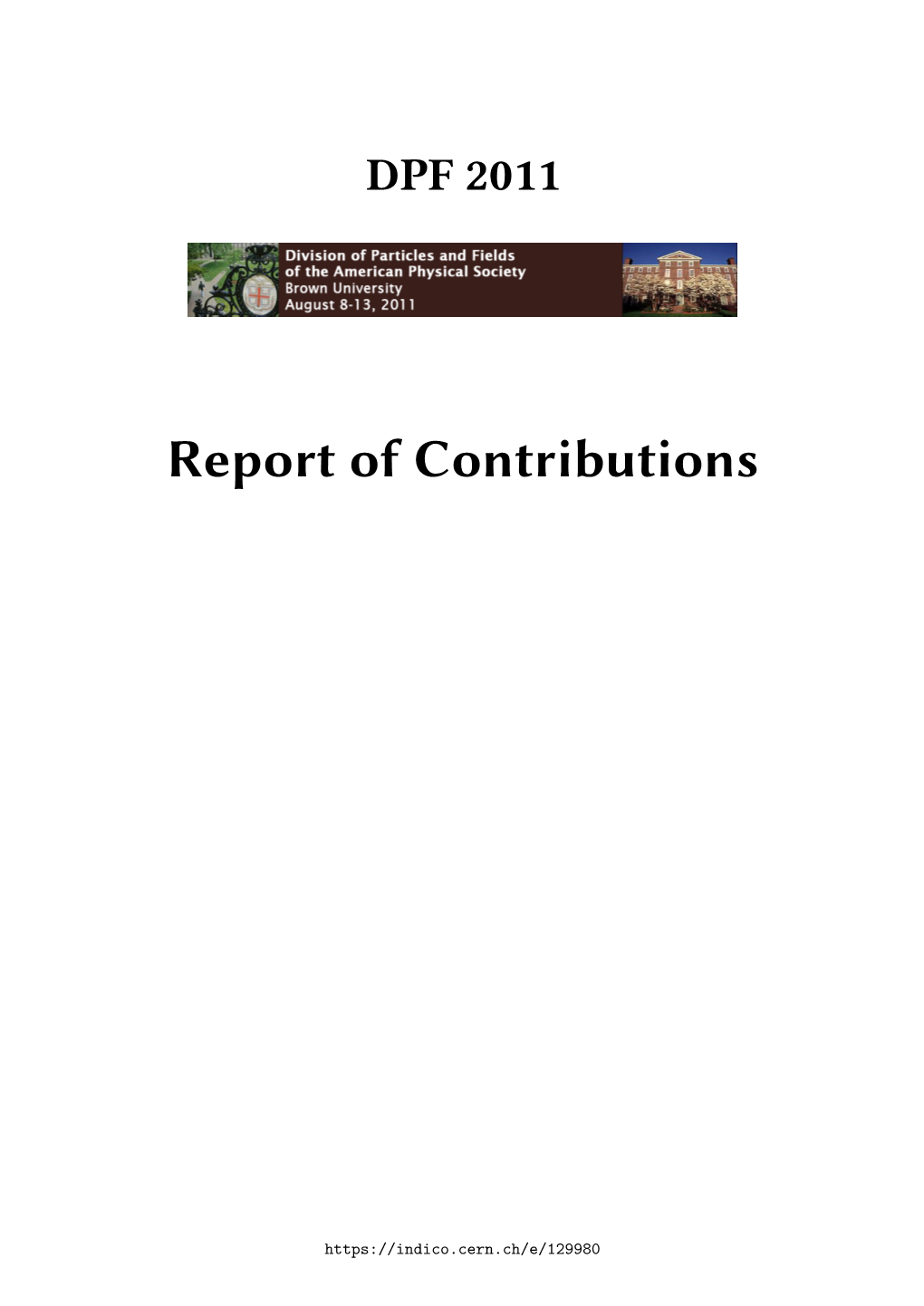 Report of Contributions