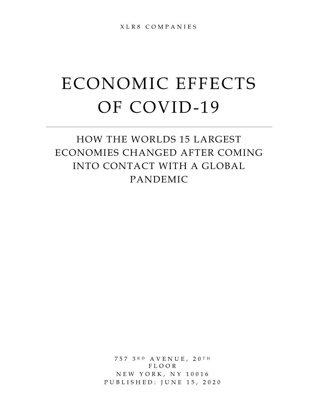 Economic Effects of Covid-19