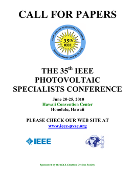 Call for Papers, 35Th IEEE PVSC[2]