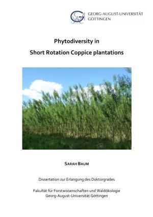 Phytodiversity in Short Rotation Coppice Plantations