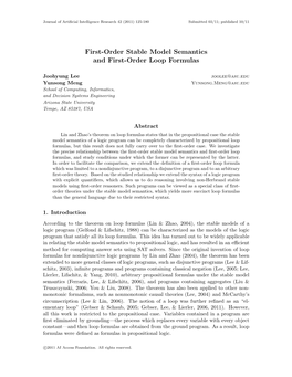 First-Order Stable Model Semantics and First-Order Loop Formulas