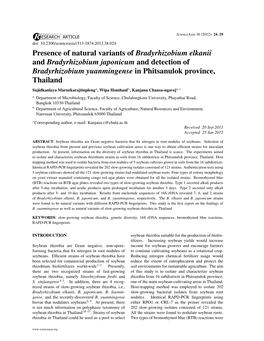 Presence of Natural Variants of Bradyrhizobium Elkanii And