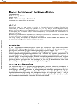 Dystroglycan in the Nervous System