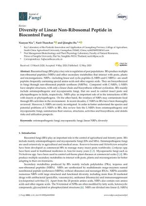 Diversity of Linear Non-Ribosomal Peptide in Biocontrol Fungi