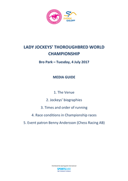 Lady Jockeys' Thoroughbred World Championship