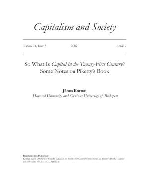 Capitalism and Society