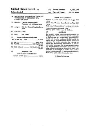United States Patent (19) 11 Patent Number: 4,760,196 Fukumoto Et Al