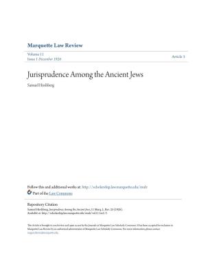 Jurisprudence Among the Ancient Jews Samuel Hirshberg