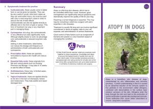 ATOPY in DOGS Expense, and Administration of Various Treatments