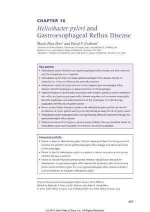 Helicobacter Pylori and Gastroesophageal Reflux Disease Maria Pina Dore1 and David Y