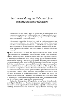Instrumentalising the Holocaust: from Universalisation to Relativism