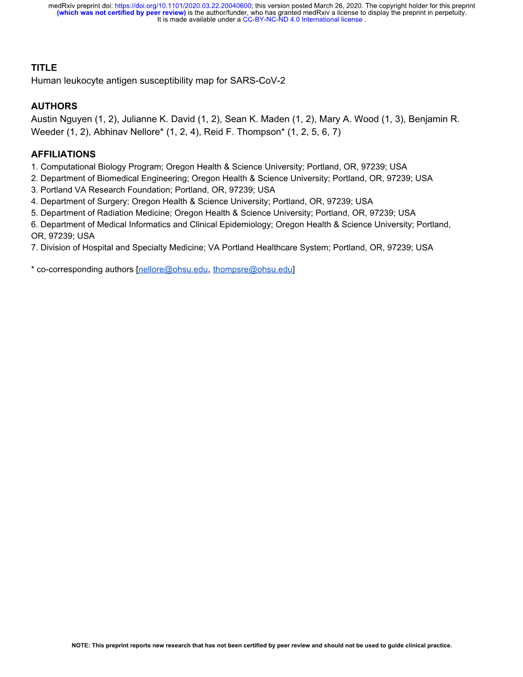 Human Leukocyte Antigen Susceptibility Map for SARS-Cov-2