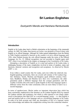 Sri Lankan Englishes