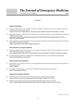The Journal of Emergency Medicine VOLUME 56, NUMBER 2 2019