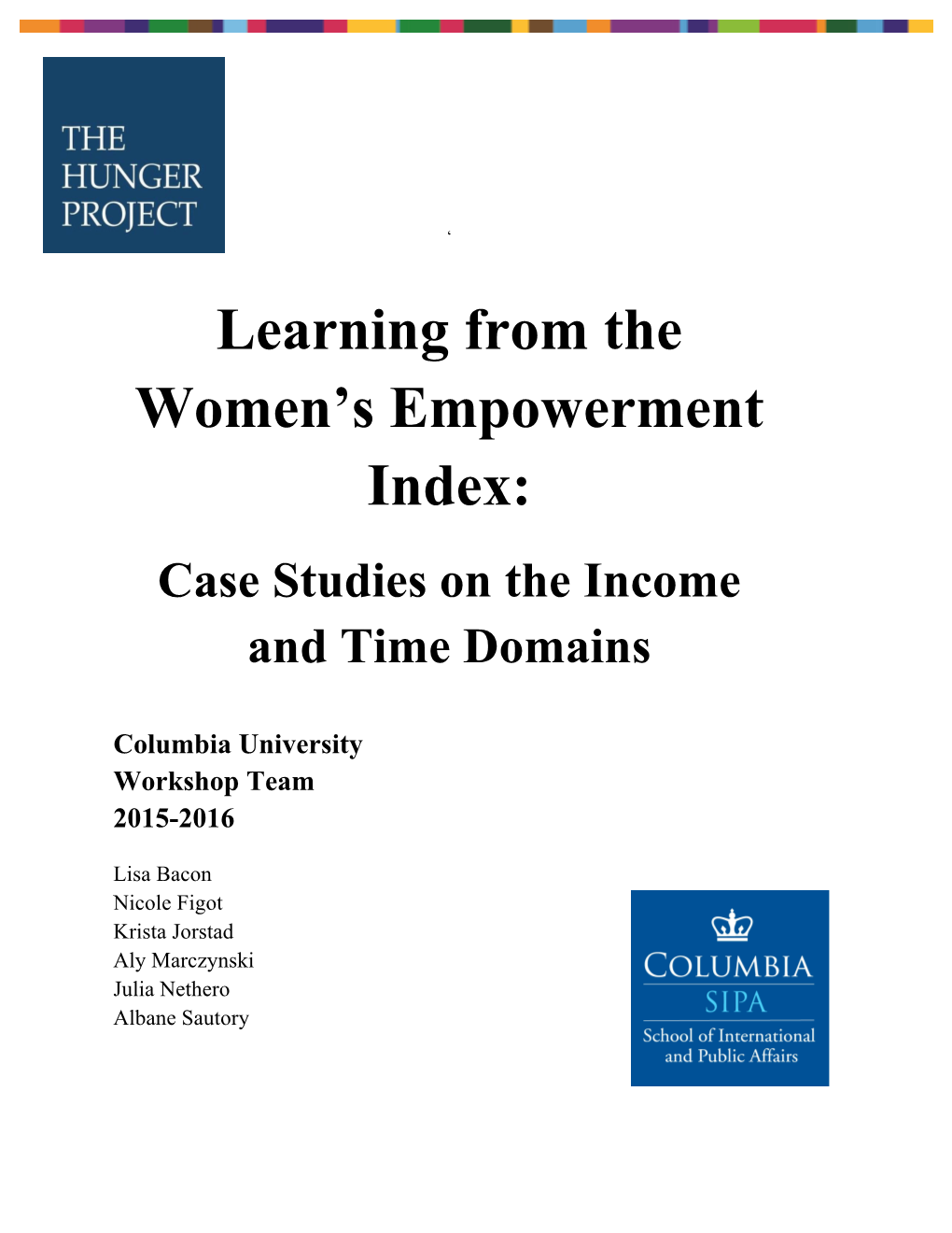 Learning from the Women's Empowerment Index