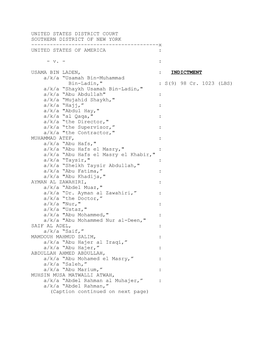 INDICTMENT A/K/A “Usamah Bin-Muhammad Bin-Ladin," : S(9) 98 Cr