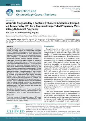Accurate Diagnosed by a Contrast-Enhanced Abdominal