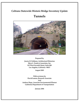 Caltrans Statewide Historic Bridge Inventory Update: Tunnels (PDF)