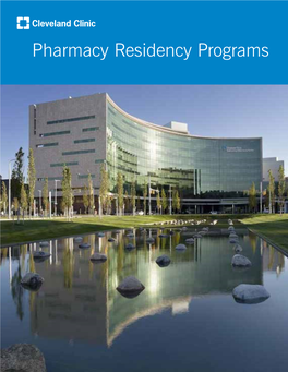 Pharmacy Residency Programs Table of Contents