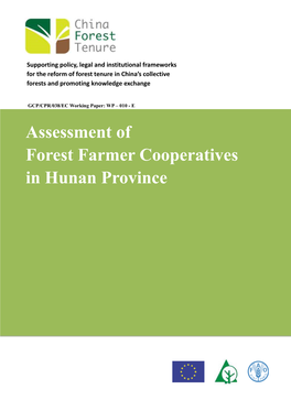 Assessment of Forest Farmer Cooperatives in Hunan Province