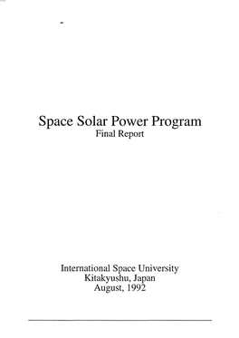 Space Solar Power Program Final Report