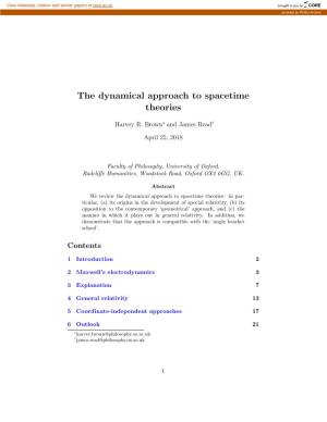 The Dynamical Approach to Spacetime Theories