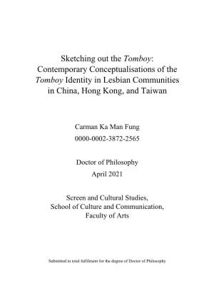 Contemporary Conceptualisations of the Tomboy Identity in Lesbian Communities in China, Hong Kong, and Taiwan