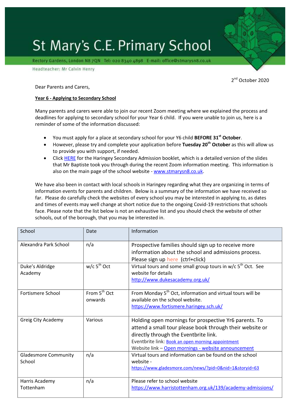 Prospective Families Should Sign up to Receive More Information About the School and Admissions Process