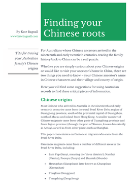 Finding Your Chinese Roots
