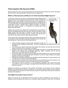 Feline Injection Site Sarcoma (FISS)