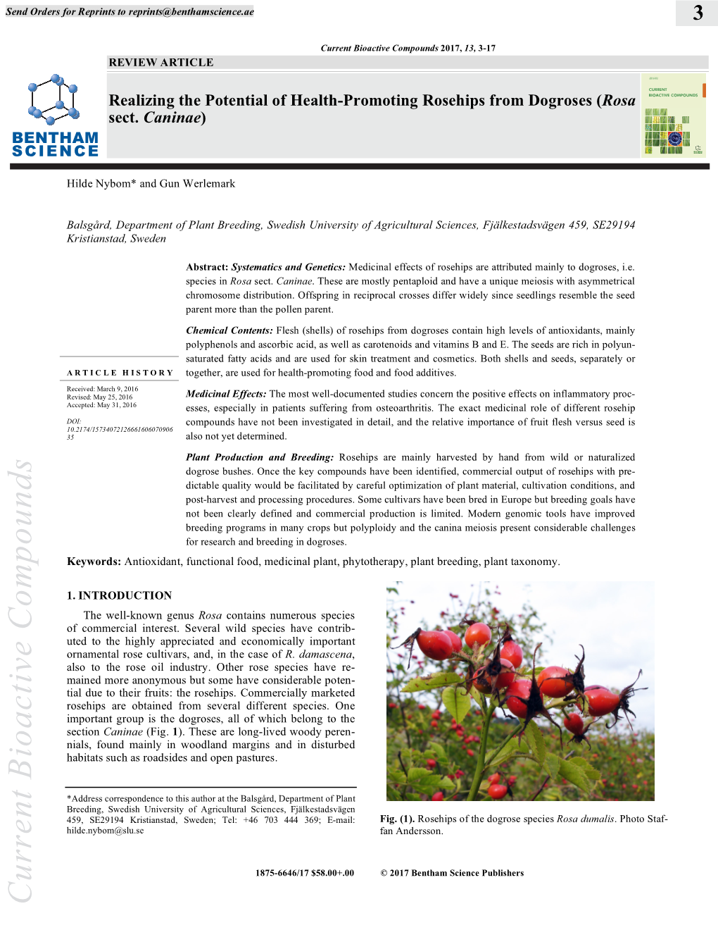 Current Bioactive Compounds 2017, 13, 3-17