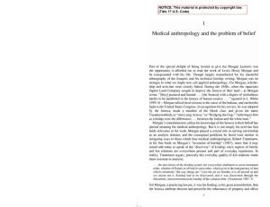 Medical Anthropology and the Problem of Belief