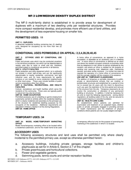 Mf-3 Low/Medium Density Duplex District