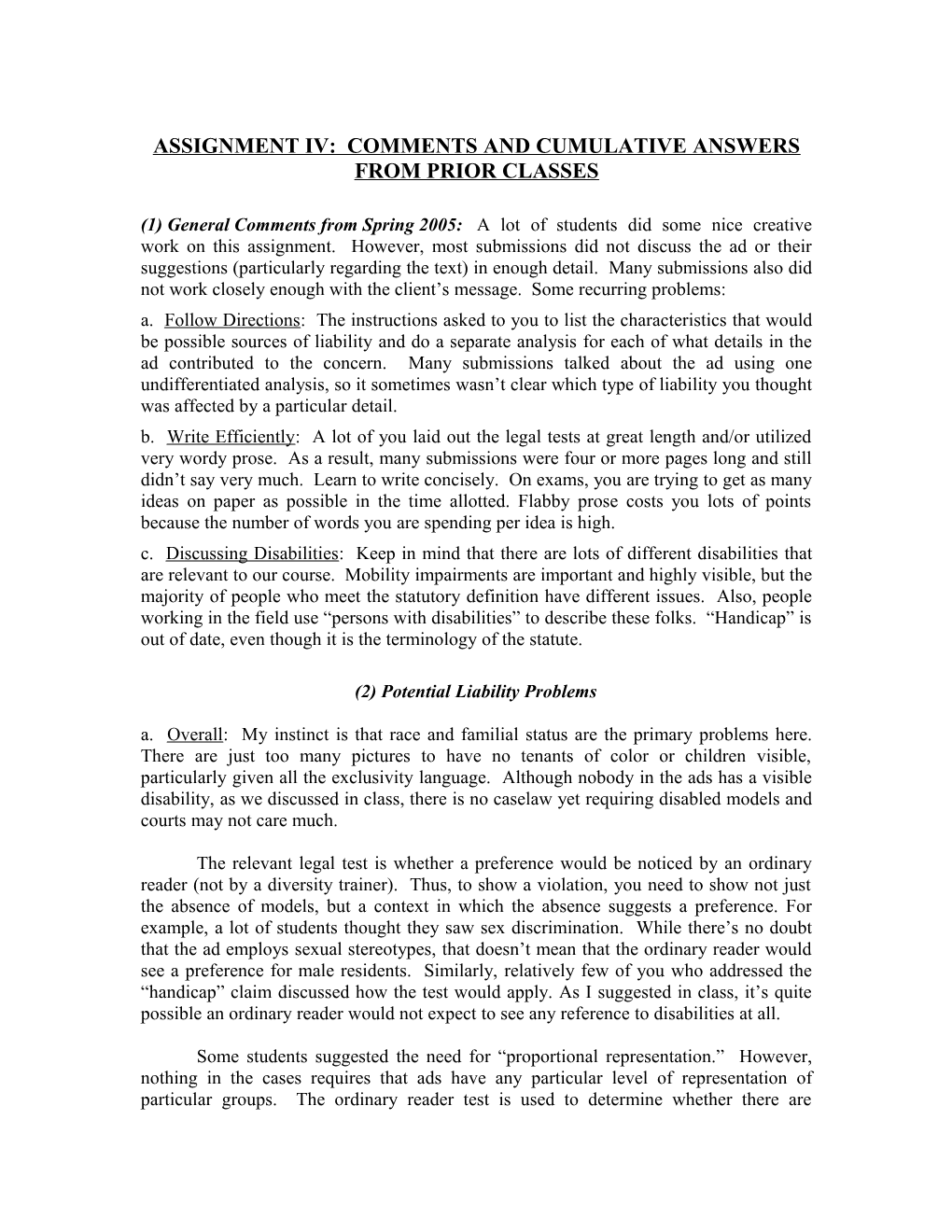 Housing Discrimination Information Memo #2 (10/8/02)