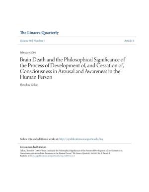 Brain Death and the Philosophical Significance of the Process Of