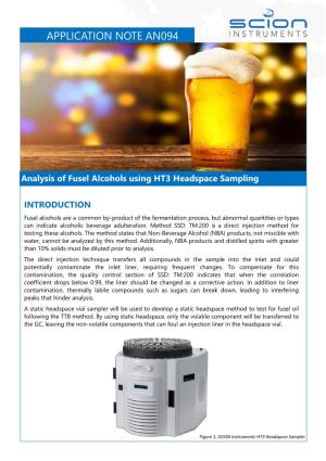 Analysis of Fusel Alcohols Using HT3 Headspace Sampling