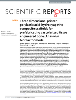 Three Dimensional Printed Polylactic Acid-Hydroxyapatite Composite