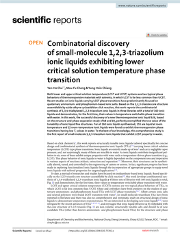 Combinatorial Discovery of Small-Molecule 1,2,3-Triazolium