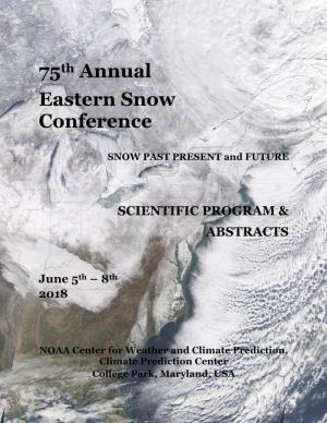 75Th Annual Eastern Snow Conference