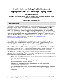 Applegate River – Mckee Bridge Legacy Roads